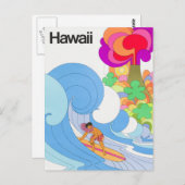  luchtlijn Hawaii Reis Briefkaart (Voorkant / Achterkant)