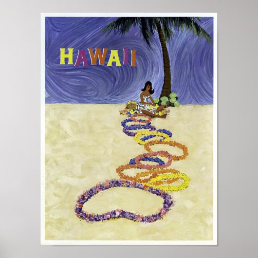  luchtlijn Hawaii Reis Poster (Voorkant)