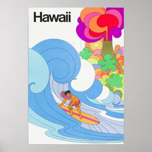 luchtlijn Hawaii Reis Poster (Voorkant)