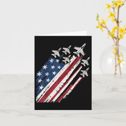 Luchtmacht Amerikaanse Vlag Patriottisch Rood Wit Kaart (Gele Bloem)