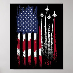 Luchtmacht Amerikaanse Vlag Patriottisch Rood Wit Poster