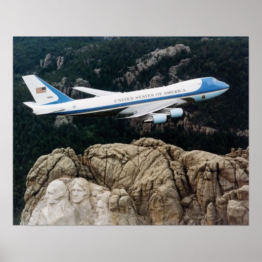 Luchtmacht Een over Mount Rushmore Poster (Voorkant)