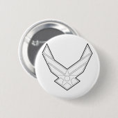 Luchtmacht Insignia - wit geschetst Ronde Button 5,7 Cm (Voorkant /achterkant)