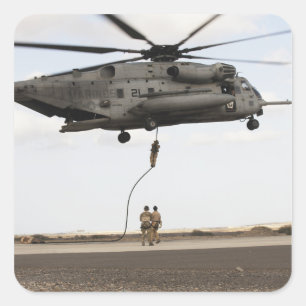Luchtmacht pararescuemen leiden een gevechtstussen vierkante sticker