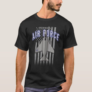 Luchtmacht Veteraan F 4 Phantom en Flag T Shirt