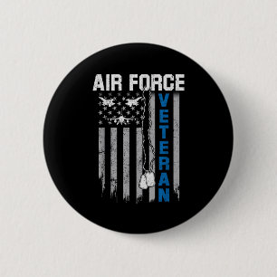 Luchtmacht veteraan vlag usa amerikaans usaf lucht ronde button 5,7 cm