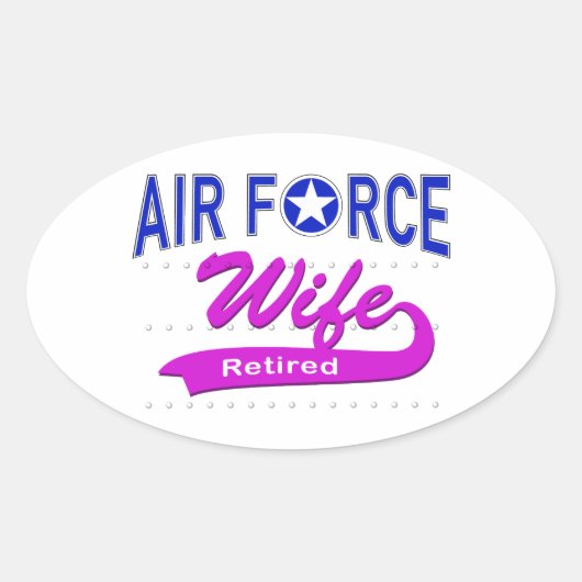 Luchtmacht vrouw in ruste ovale sticker (Voorkant)