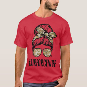 Luchtmacht Wife Messine Bun Zonnebril Militaire vr T-shirt