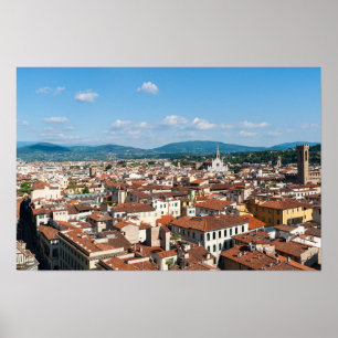 Luchtpanorama van Florence - Toscane, Italië Poster