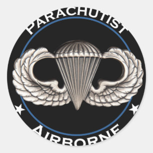 luchtparachutist ronde sticker