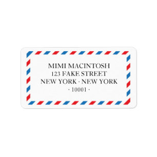 Luchtpost Adreslabels Ontwerp Etiket