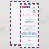 Luchtpost bruiloft receptie menu kaart (Voorkant / Achterkant)