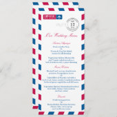 Luchtpost bruiloftsreceptie menu kaart (Voorkant / Achterkant)