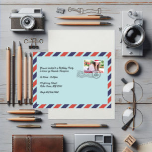  Luchtpost Envelop Verjaardagsfeestje Kaart