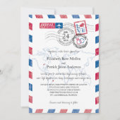 Luchtpost locatie bruiloft uitnodiging (Voorkant)