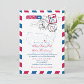 Luchtpost Missouri Wedding Kaart (Staand voorkant)