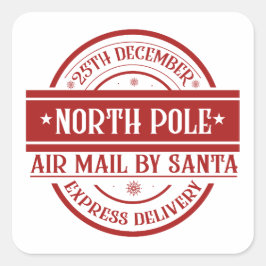 Luchtpost Noordpool, Santa Vierkante Sticker