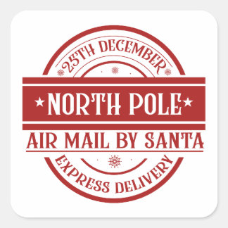 Luchtpost Noordpool, Santa Vierkante Sticker