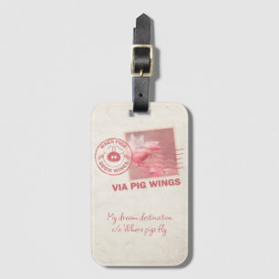 Luchtpost Vliegende Varken Postage Bagage Label