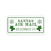 luchtpostzegel van de kerstman etiket (Voorkant)