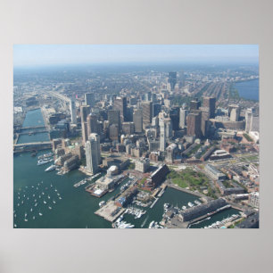 Luchtruim van Boston Skyline Poster