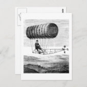  luchtschip/ballonvaarder briefkaart (Voorkant / Achterkant)