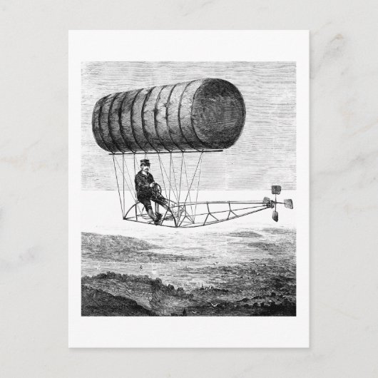  luchtschip/ballonvaarder briefkaart (Voorkant)
