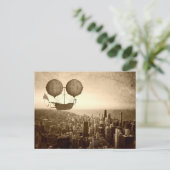 Luchtschip boven Chicago Briefkaart (Staand voorkant)