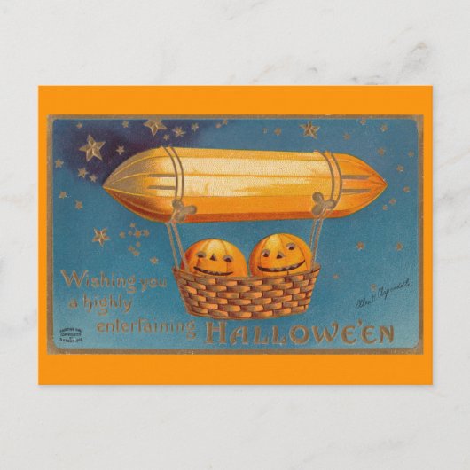  luchtschip Halloween/Briefkaart Zeppelin Briefkaart (Voorkant)