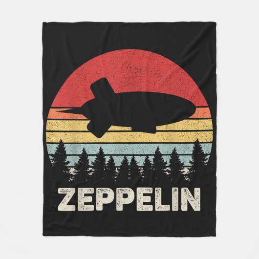 luchtschip Retro Zeppelin Shirt Fleece Deken (Voorkant)