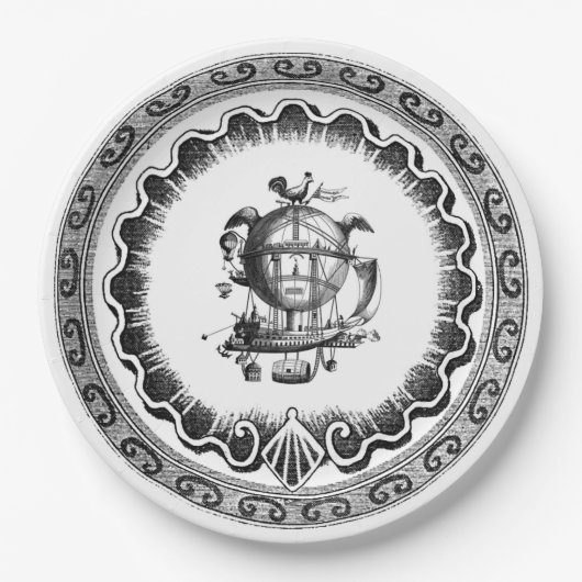  luchtschip Steampunk-ontwerp Papieren Bordje (Voorkant)