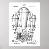Luchtschip Steampunk Patent Poster (Voorkant)