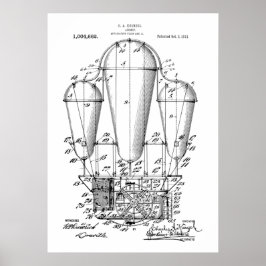 Luchtschip Steampunk Patent Poster