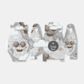 luchtschip verdeelbare Wereldkaart & wolken Bedankdoosjes (Uitgevouwen)