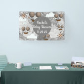 luchtschip verdeelbare Wereldkaart & wolken Spandoek (Beurs)