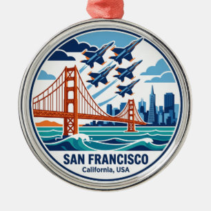 Luchtshow van de Baai van San Francisco (Blue Ange Metalen Ornament