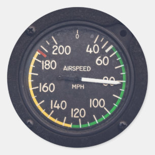 Luchtsnelheidsmeter Ronde Sticker