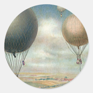  luchttransport, luchtballonnen, luchtvracht ronde sticker