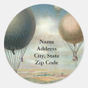  luchttransport, luchtballonnen, luchtvracht ronde sticker