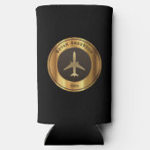 Luchtvaart - Gold Airplane Logo Seltzer Koelbox (Achterkant)