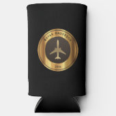 Luchtvaart - Gold Airplane Logo Seltzer Koelbox (Voorkant)