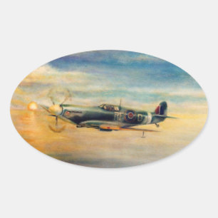 Luchtvaart kunst ovale sticker