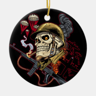 Luchtvaart- of marineparatrooper schedel met Helme Keramisch Ornament
