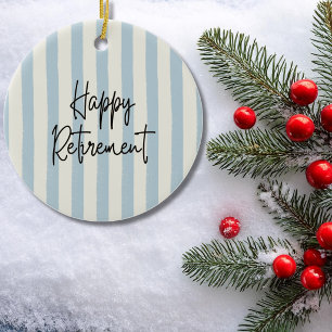 Luchtvaart Piloot Pensioen Foto Blauw Ivoor Strepe Keramisch Ornament