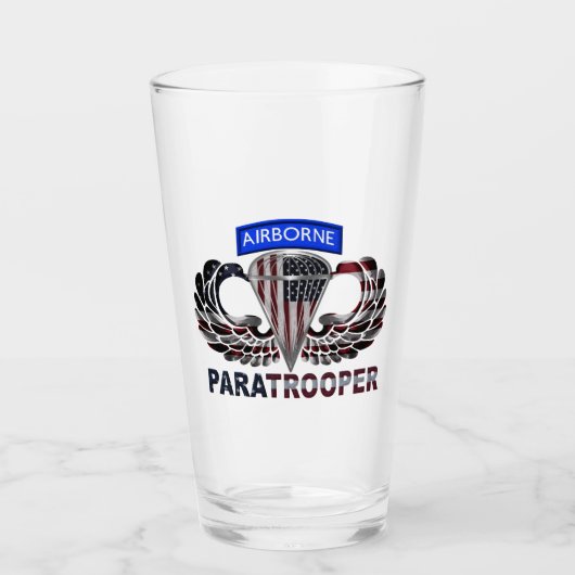 Luchtvaart springvleugels met Amerikaanse vlag Glas (Voorkant)