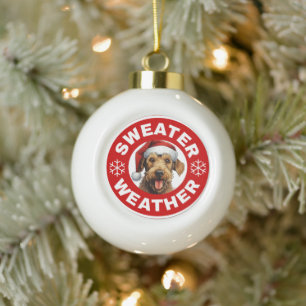 Luchtvaart Terrier Sweater Weer Keramische Bal Ornament