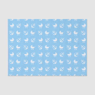 Luchtvaartblauw jongetje nautisch patroon tissuepapier
