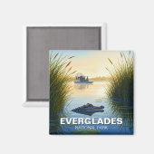 Luchtvaartboot Alligator Everglades National Park  Magneet (Voorkant / Achterkant)