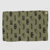 Luchtvaartpatroon (groen) golfhanddoek (Horizontaal)