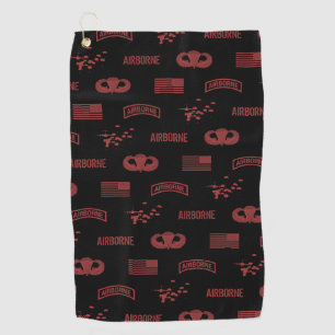 Luchtvaartpatroon (rood) golfhanddoek